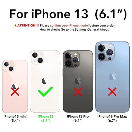 Compatible with iPhone 13 Case 6.1, Slim Liquid Silicone 3 Layers Full Covered Soft Gel Rubber Case Cover