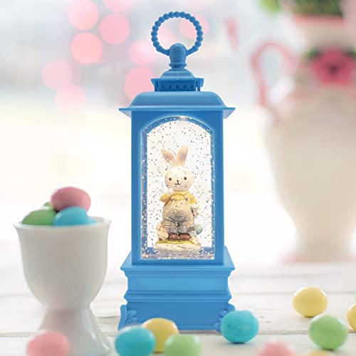 Easter Bunny Snow Globe Music Box Decor 3 AA Battery or USB Powered