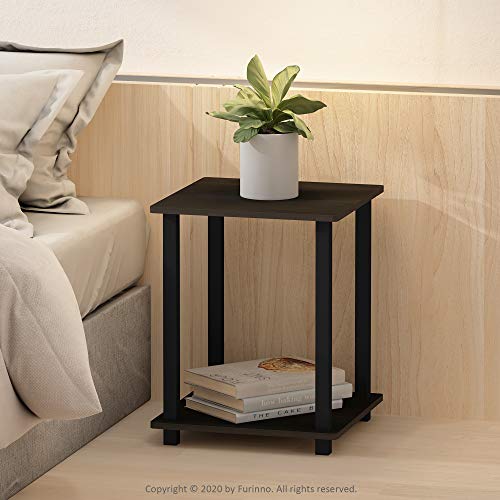 Simplistic End Table, Espresso/Black