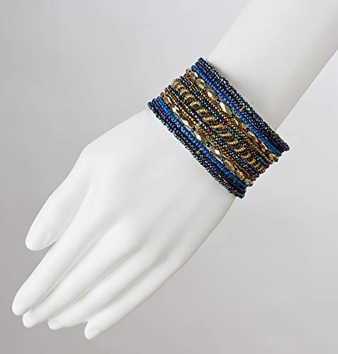 Bohemian Multi-Colored Beaded Cuff Bracelets for Women