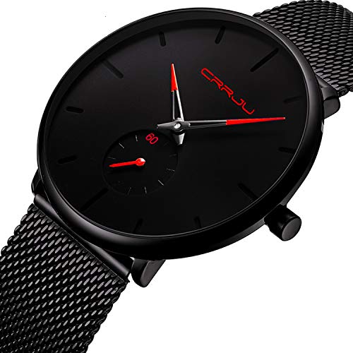 Ultra Thin Wrist Watches for Men Fashion Classic Waterproof Stainless Steel Band