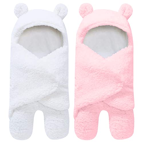 2 Pack Sherpa Baby Swaddle Blanket