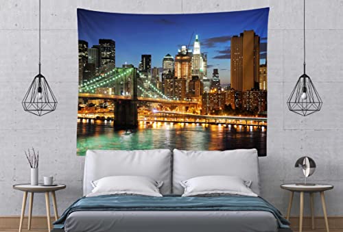 San Francisco City Full Moon Over Urban Metropolis Skyline Tapestry Home Decoration