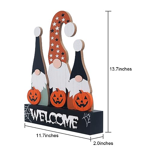 Halloween Decorations Indoor, Large Decorative HALLOWEEN Wood Sign with Ghosts and Spooky Cat