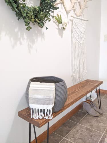 Cotton Rope Jute Round Baskets 10"D x 8.3"H