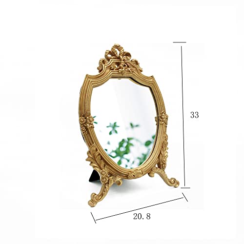 Antique Gold Resin Frame Decorative Mirror