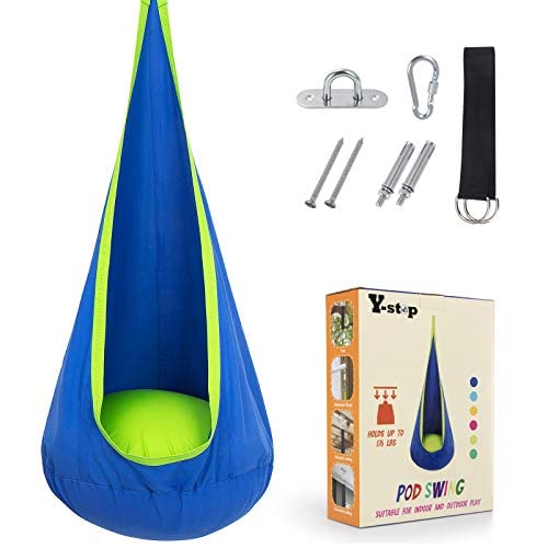 Hanging Hammock Chair with Inflatable Pillow- Max 176 LBs