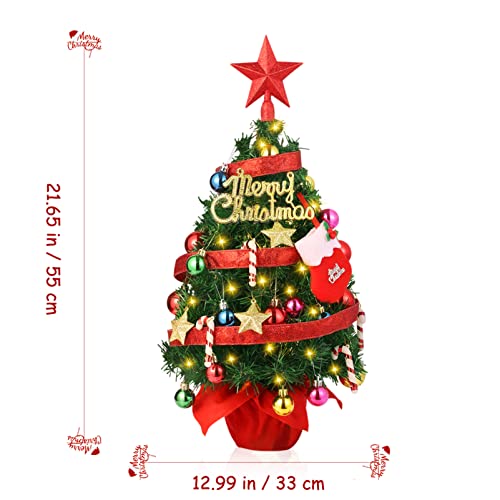 22’’ Mini Christmas Tree Set w/ 50 LED Lights & 39 Pcs Ornaments