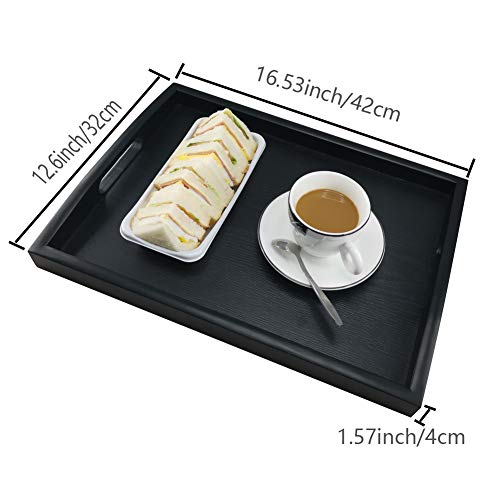 Black Serving Tray with Handle