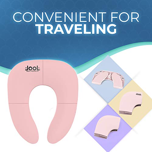 Folding Travel Potty Seat for Boys & Girls, Fits Round & Oval Toilets, Non-Slip Suction Cups, w/ Travel Bag