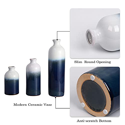 Ceramic Rustic Vase for Home Decoration , Set of 3