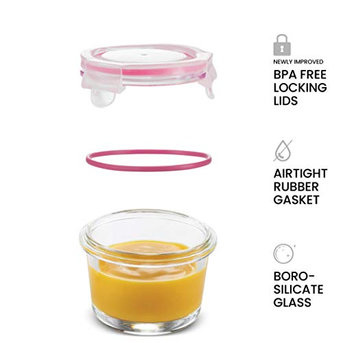 Set of 6-4 Oz Containers w/ Airtight BPA-Free Locking Lids