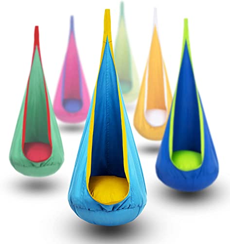 Hanging Hammock Chair with Inflatable Pillow- Max 176 LBs