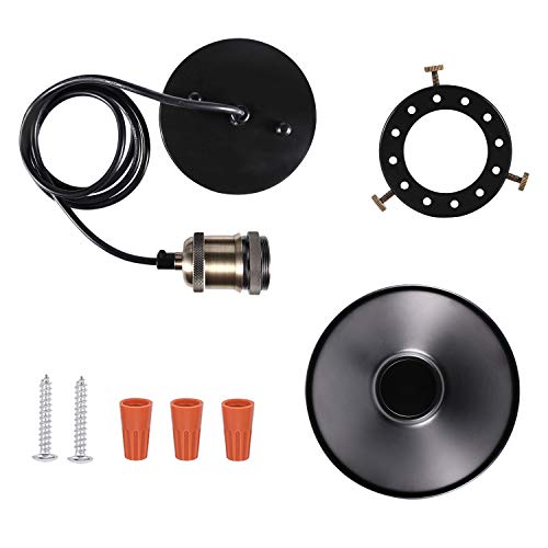 Industrial Pendant Lighting w/ Metal Rustic Bronze &  Black Finish Fixture (3 Pack)