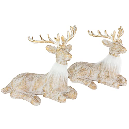 2 Pcs Glitter Reindeer Christmas Decoration