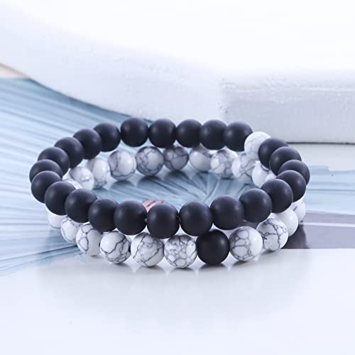 Men Women Lava Bracelet Beads Bracelet Bangle Stretch Stone Beads Bracelets Friendship Couples Gifts,