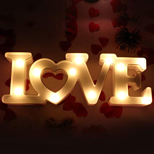 Decoration for Valentines Day – Marquee Light Up Signs – (White)