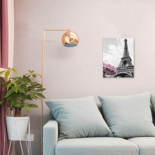 Paris Eiffel Tower Canvas Wall Art Decor  Black & White 12x16"