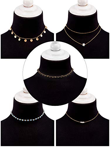 9 Pcs Gold Layering Chain Choker Necklace for Women Girls