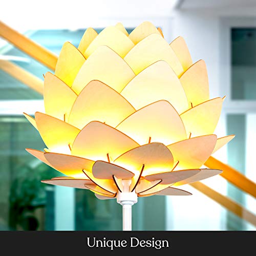 LED Floor Lamp, Great w/ Multi-Panel Wooden Shade