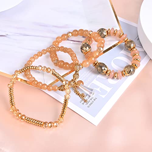 Boho Bead Stackable Bracelets for Women