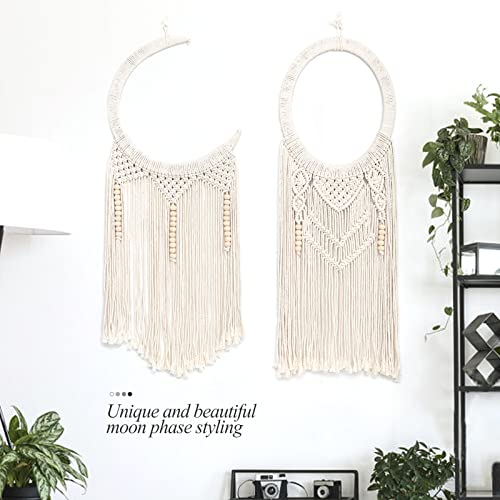 Set of 2 Macrame Moon Wall Hanging Decoration