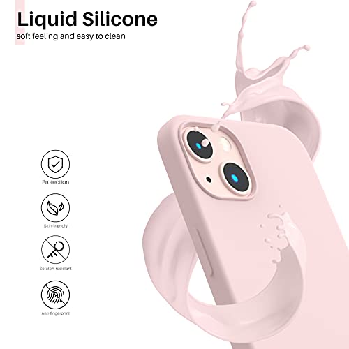 Compatible with iPhone 13 Case 6.1, Slim Liquid Silicone 3 Layers Full Covered Soft Gel Rubber Case Cover