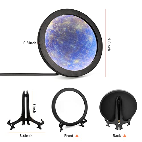 Round Wall Mirror w/ 3 Brightness LED Lights & 3 Effect Mode, Standing or Wall-Mounted