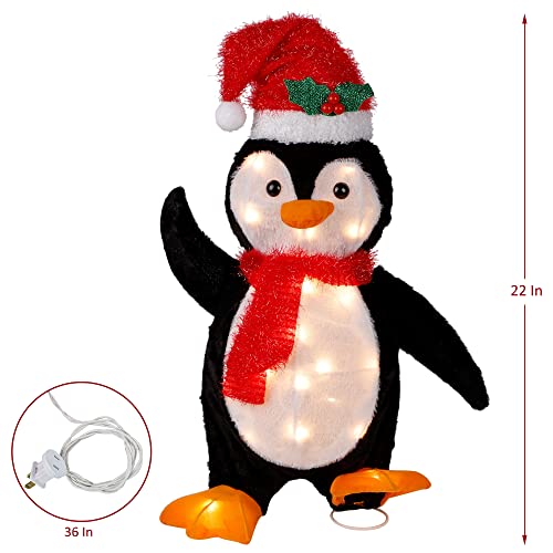 22 Inch Pre-Lit Light Up Penguin/Snowman Christmas Decoration