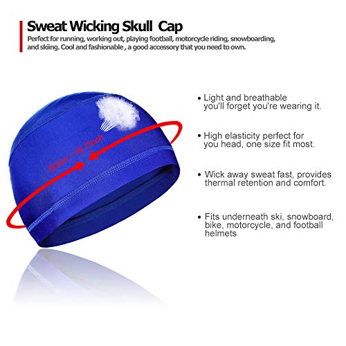 9 Packs Helmet Liner Skull Caps Sweat Wicking for Men & Women