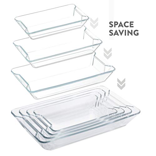 Superior Glass Casserole Dish- 4-Piece Rectangular Bakeware Set