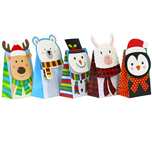 Christmas Die-Cut Flip Over Treat & Gift Bags, 20-Count