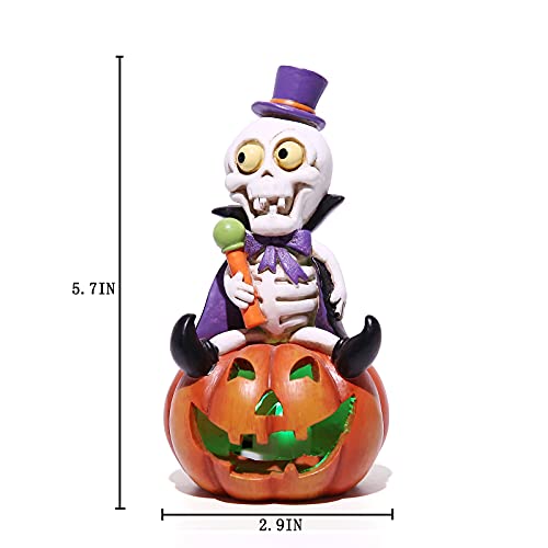 5.7-inch Resin Halloween Pumpkin Decoration, w/ LED Lights