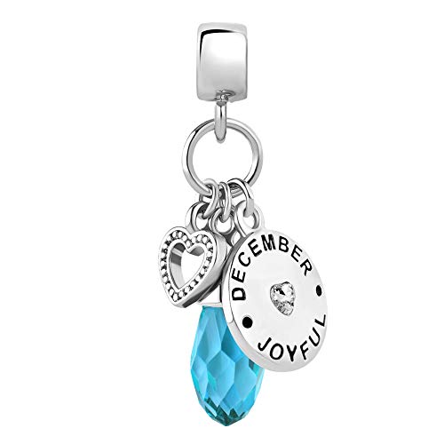 Jewelry Birthday Heart Love Simulated Birthstone Charms for Bracelets