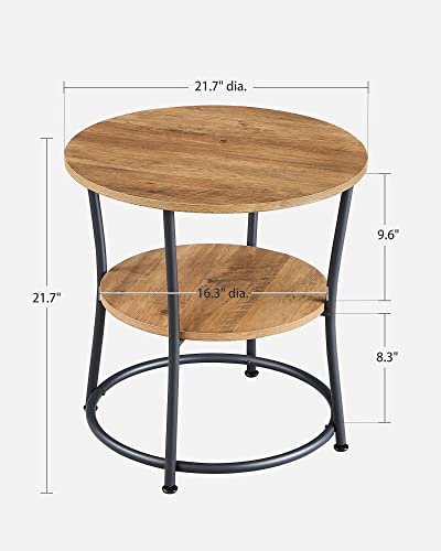 Round End Table with 2 Shelves