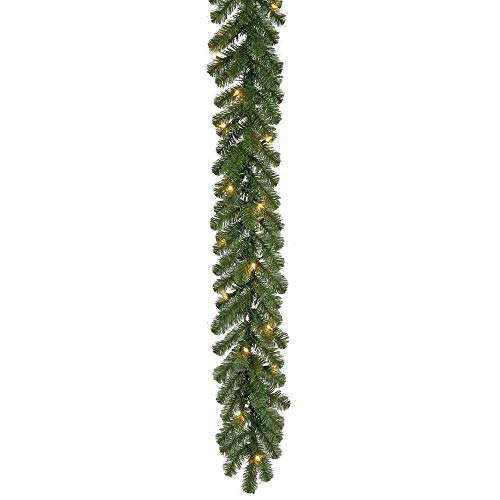 18 ft. Pre-Lit Christmas Garland Decoration w/ 70 Sparkling Warm Clear Lights