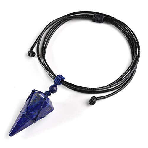 Healing Crystal GemStone Pointed Pendant Necklaces for Men/Women