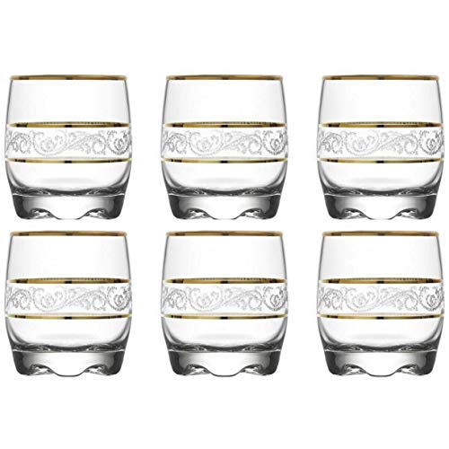 6-Piece Gold Glass Cup Set