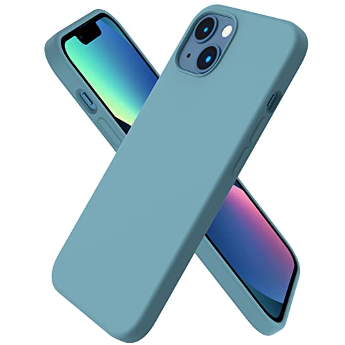 Compatible with iPhone 13 Case 6.1, Slim Liquid Silicone 3 Layers Full Covered Soft Gel Rubber Case Cover