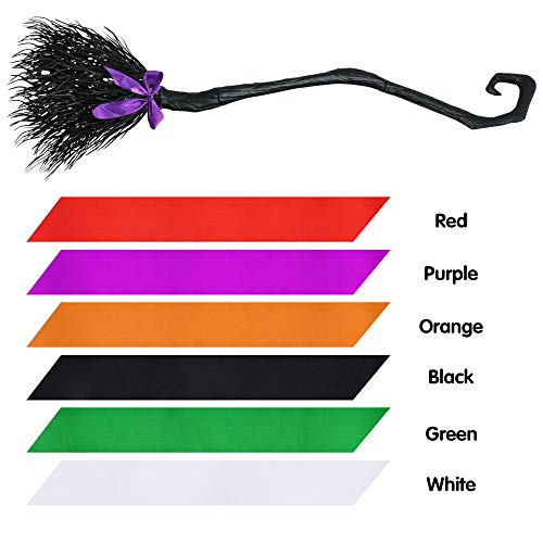 54.5'' Witch Broom w/ Ribbons for Kids Halloween Wicked Witches Broomstick