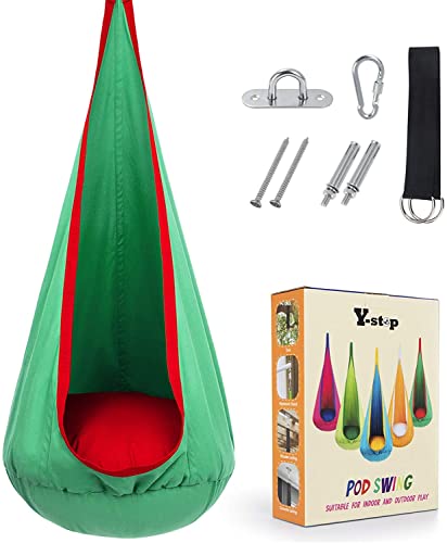 Hanging Hammock Chair with Inflatable Pillow- Max 176 LBs
