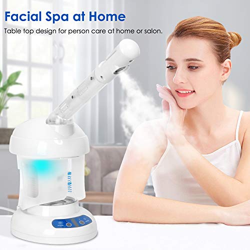 Facial Steamer w/ Extendable Arm Ozone Table Top Mini Spa Face Steamer Design