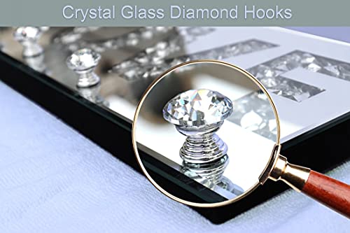 Crush Diamond Mirrored Plaque Sign for Wall Decor & Key Holder