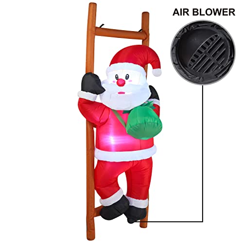 6 FT Tall Inflatable Climbing Santa with Build-in LEDs