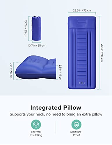 Sleeping Pad, 5.5'' Thick Self-Inflating for Camping Sleeping Gear