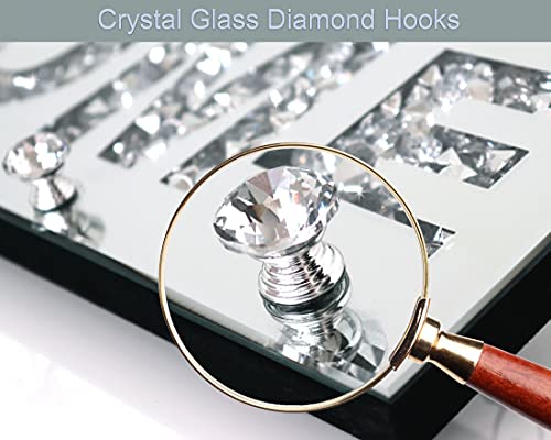 Crush Diamond Mirrored Plaque Sign for Wall Decor & Key Holder