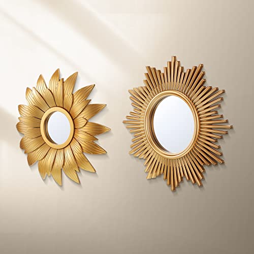 4 Pieces Big Gold Sunburst Wall Mirror for Wall Decoration