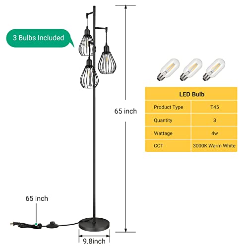 Standing Lamp w/ 3 Adjustable Heads