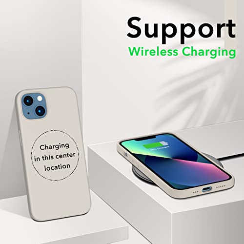 Compatible with iPhone 13 Case 6.1, Slim Liquid Silicone 3 Layers Full Covered Soft Gel Rubber Case Cover