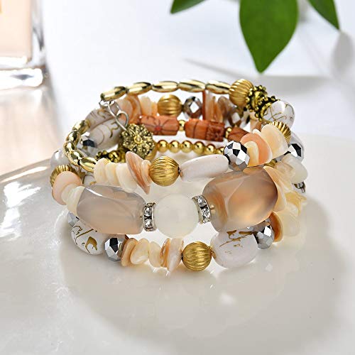 Boho Multilayer Irregular Agate Beads Charm Bracelets for Women